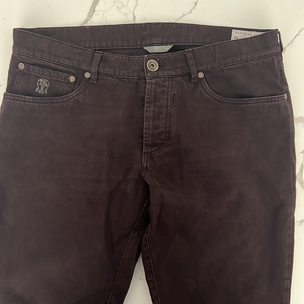 Brunello Cucinelli Burgundy Mens Jeans size 34 US IT 50